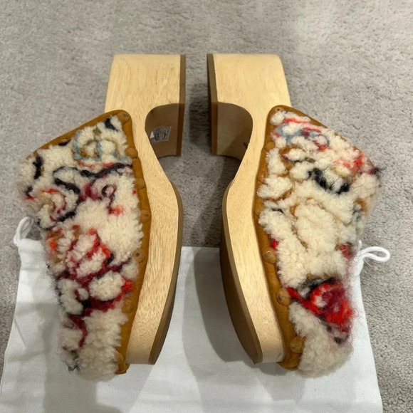 Chloe Cream Shearling Mules - Picture 3 of 6